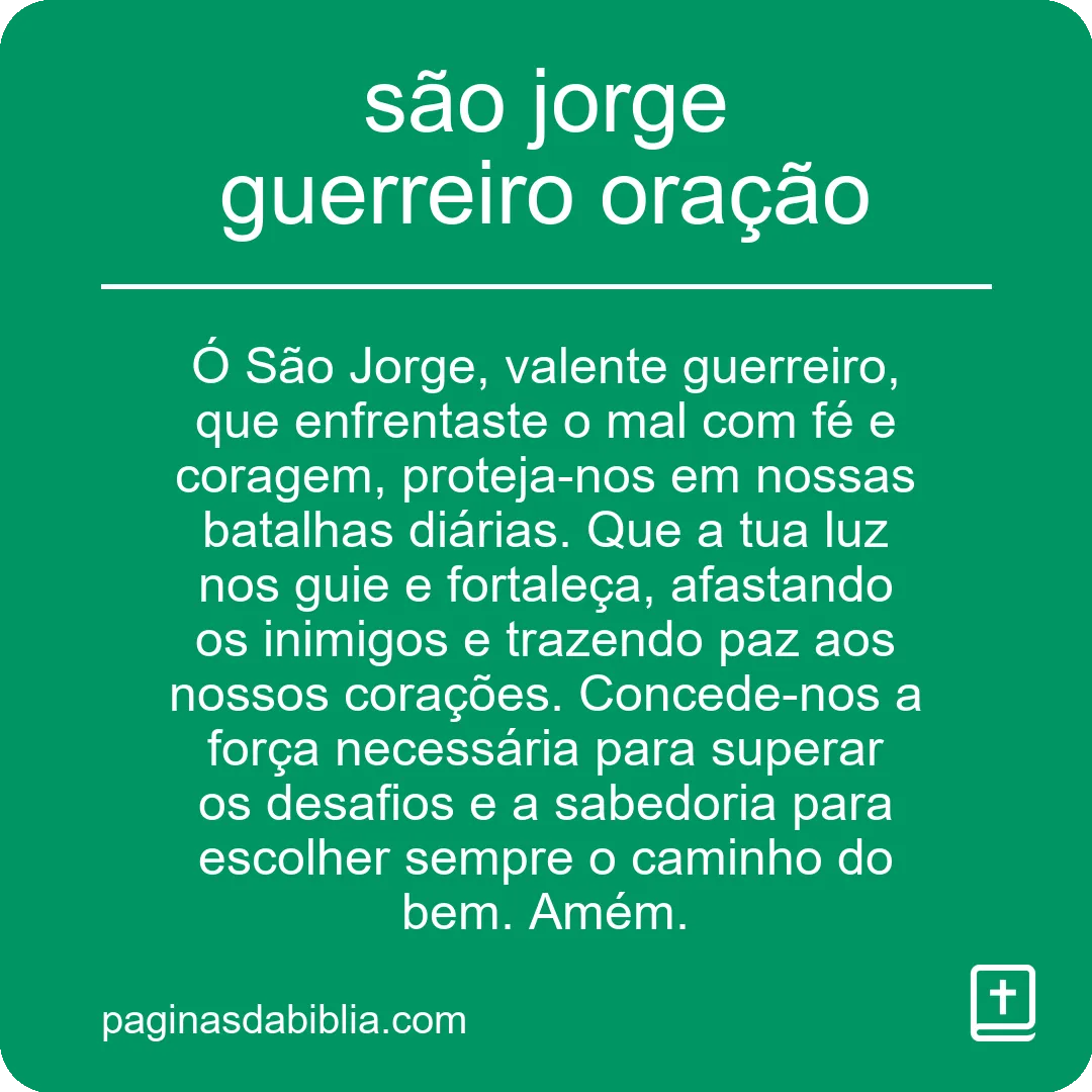 são jorge guerreiro oração