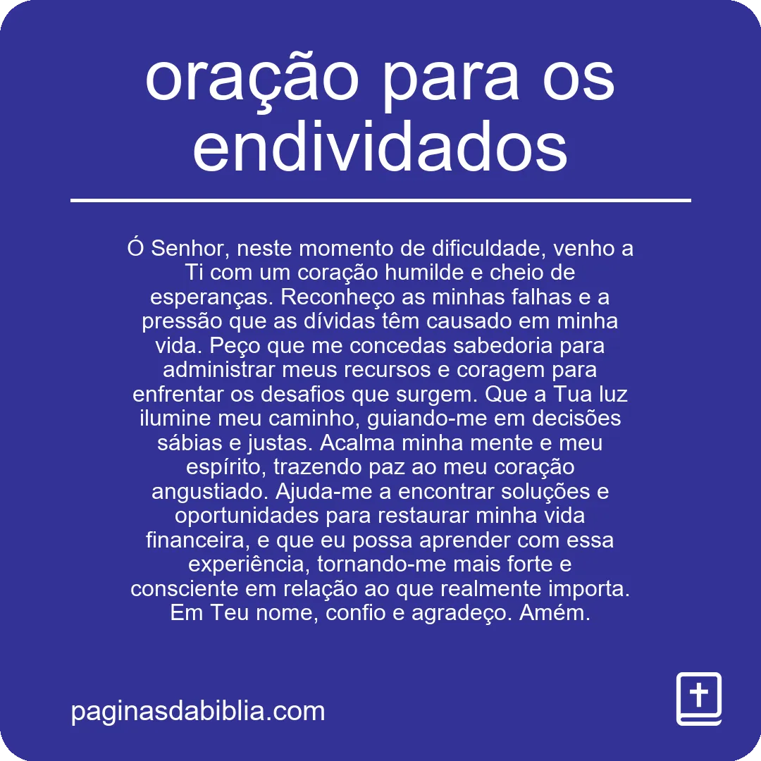 oração para os endividados