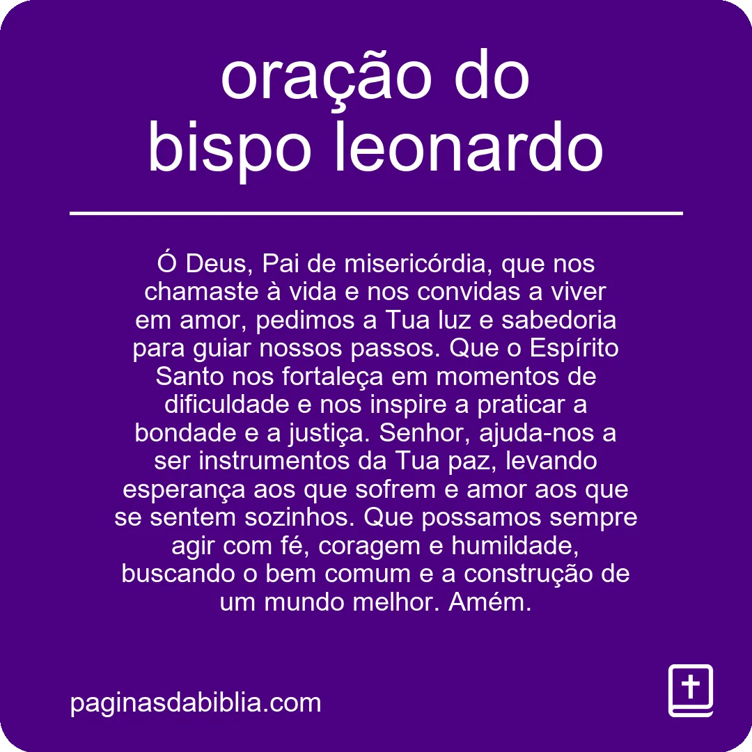 oração do bispo leonardo