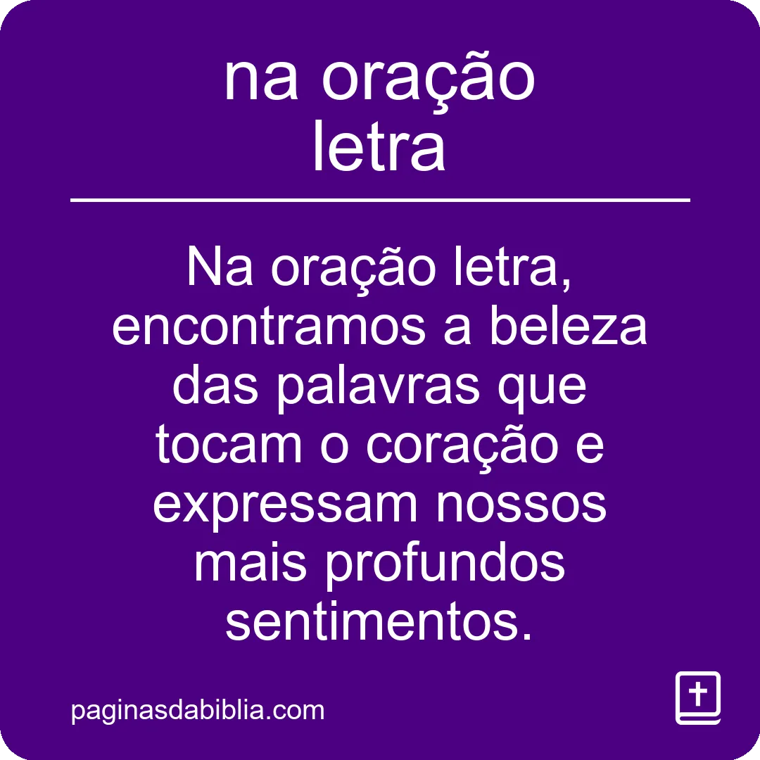 na oração letra