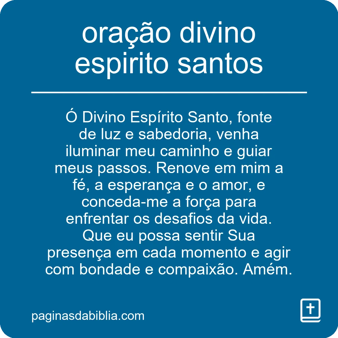 oração divino espirito santos