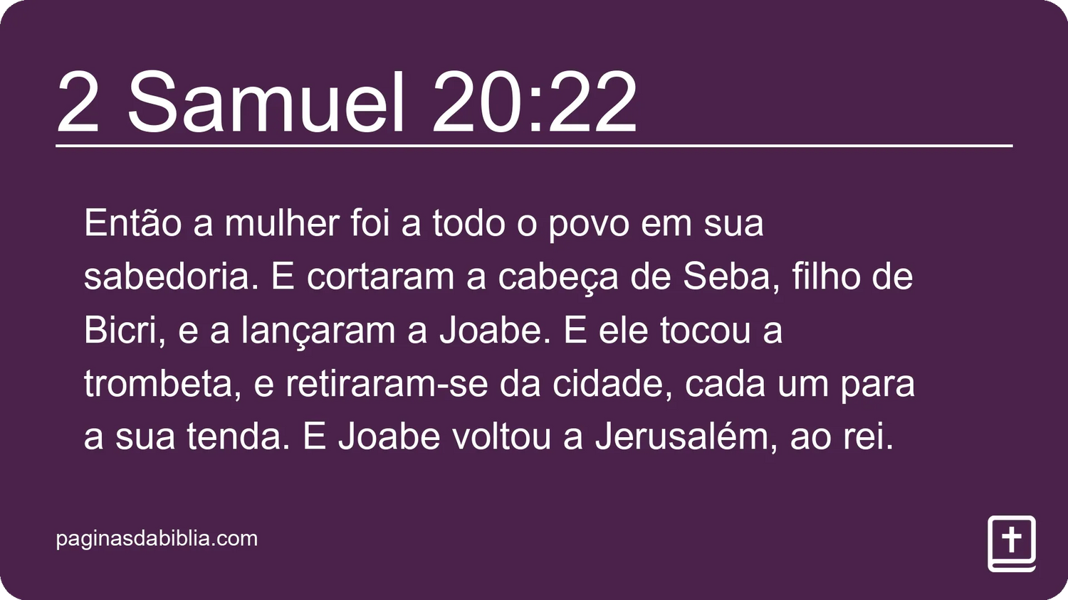 2 Samuel 20:22