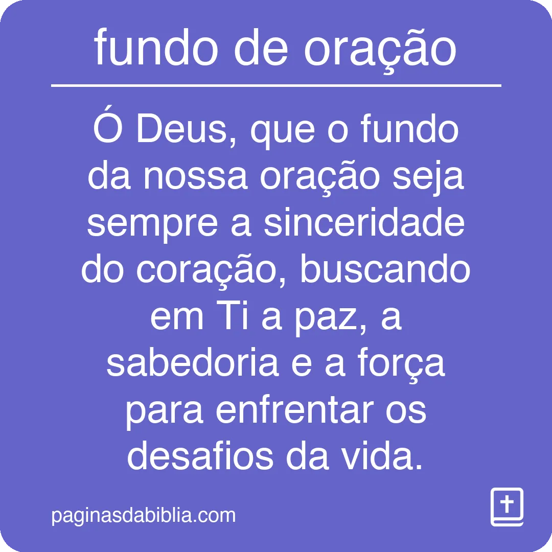 fundo de oração