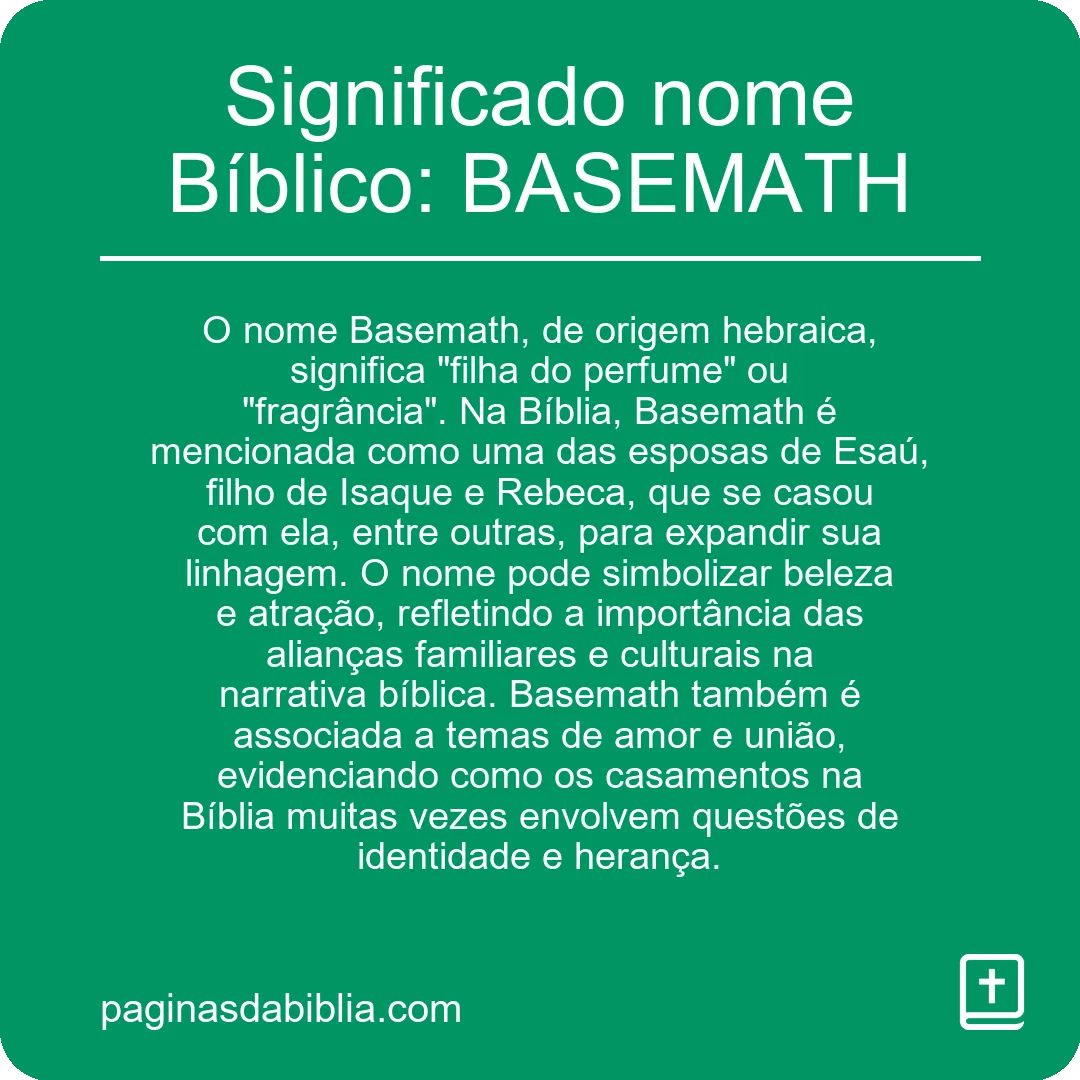 Significado nome Bíblico: BASEMATH