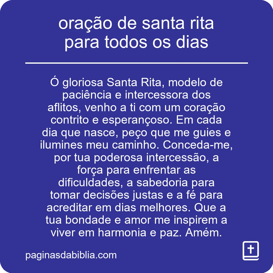 oração de santa rita para todos os dias