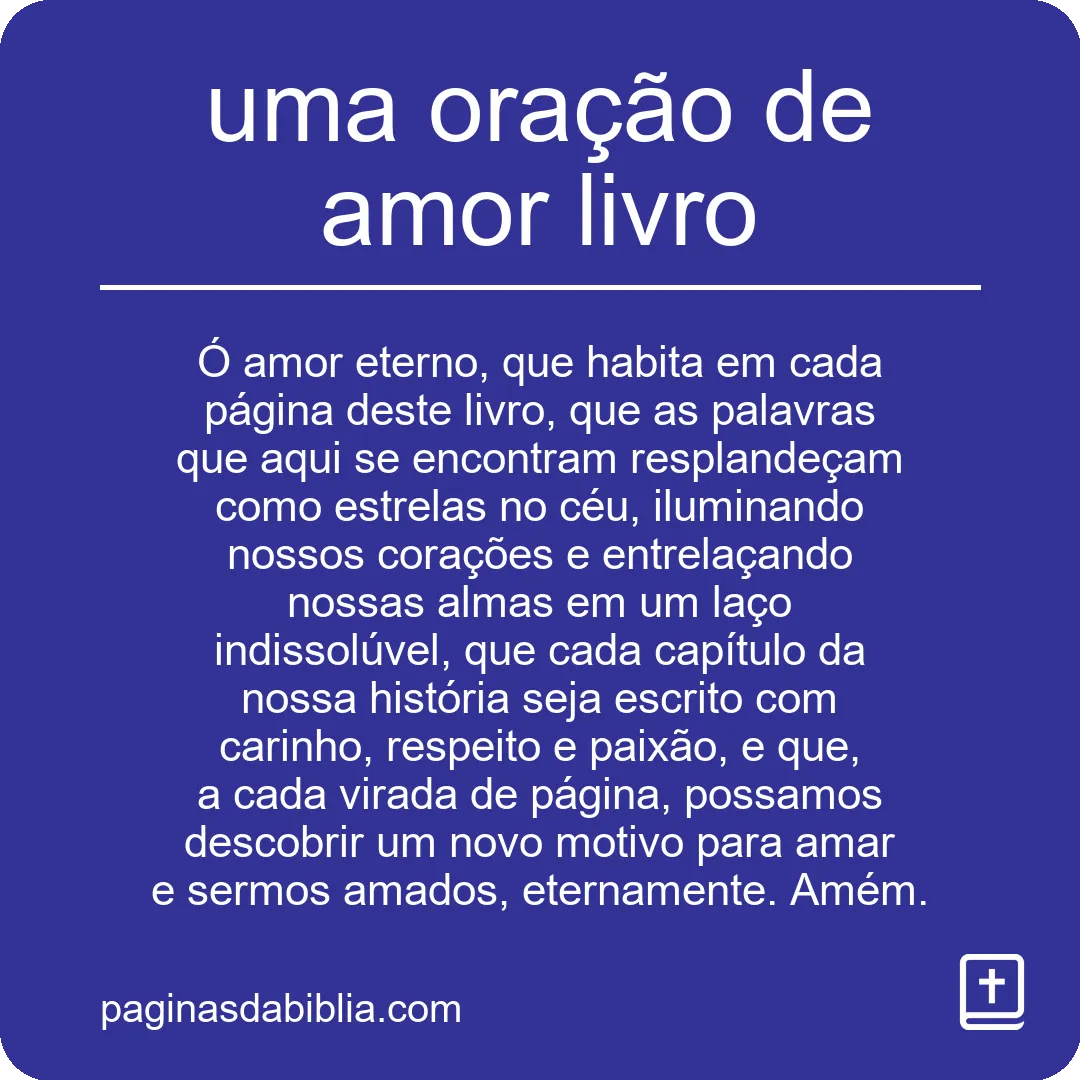 uma oração de amor livro