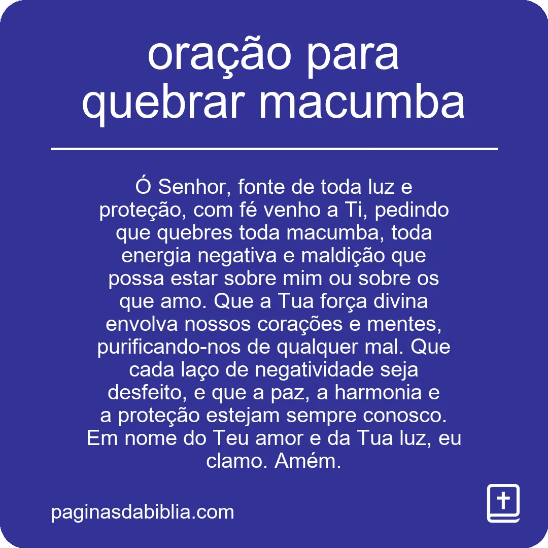 oração para quebrar macumba