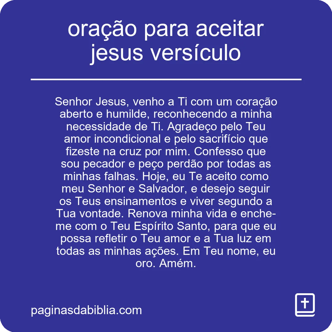 oração para aceitar jesus versículo