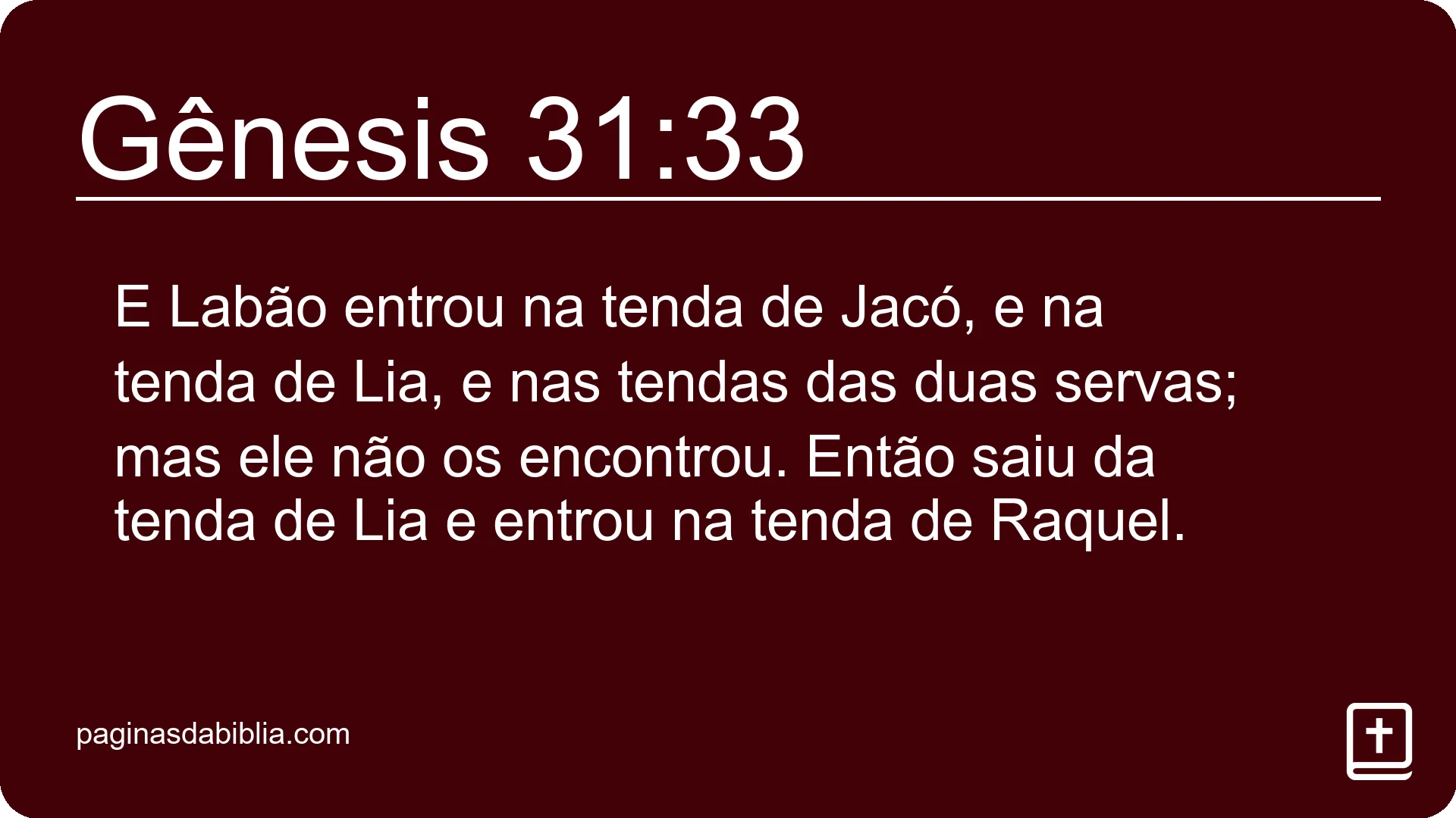 Gênesis 31:33