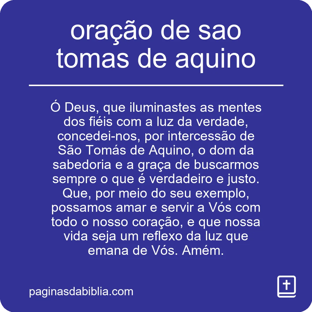 oração de sao tomas de aquino