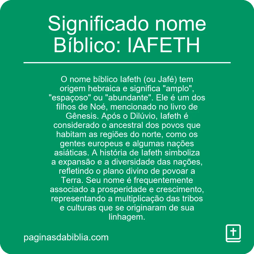 Significado nome Bíblico: IAFETH