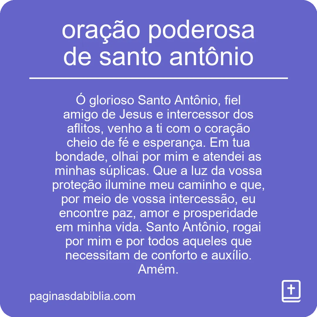 oração poderosa de santo antônio