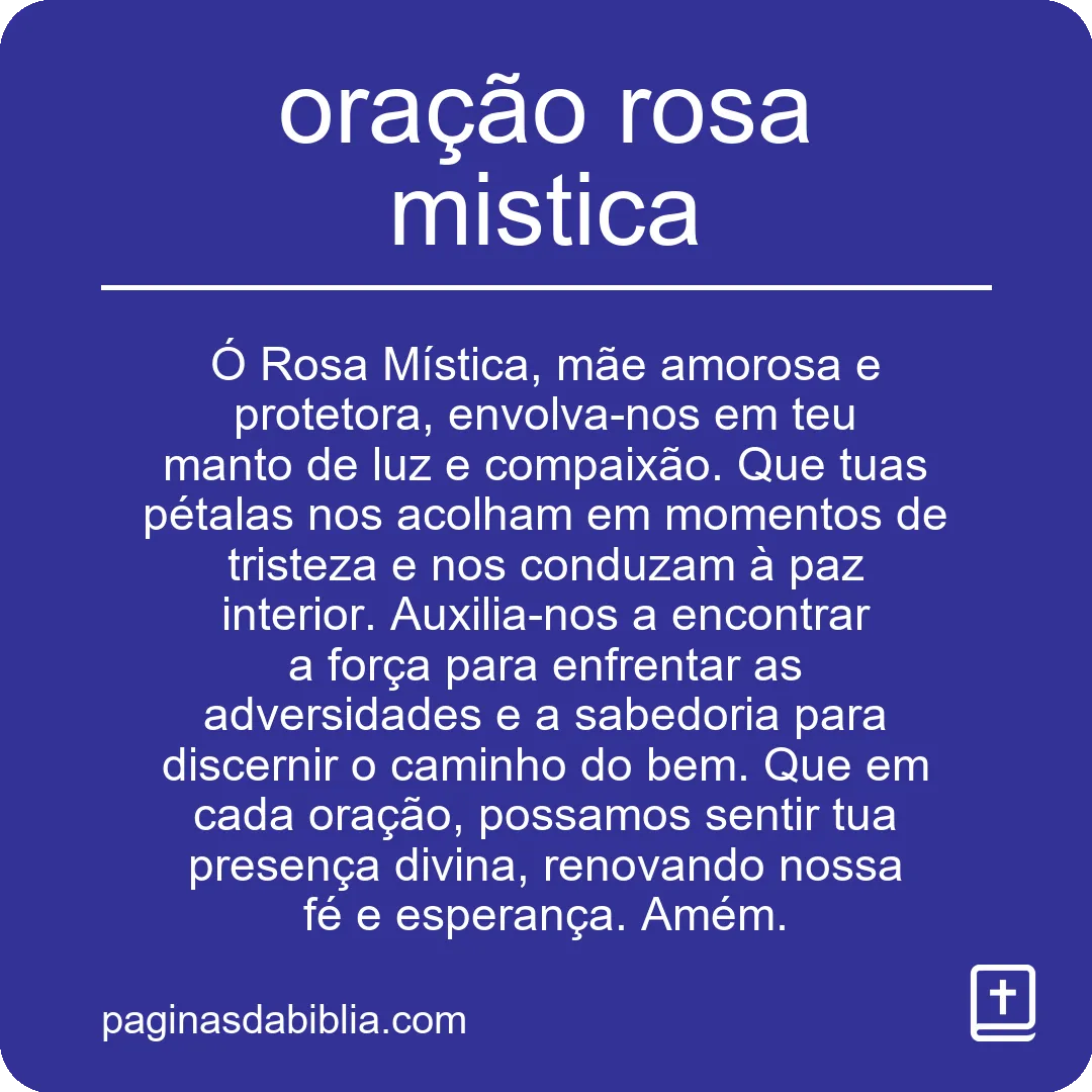 oração rosa mistica