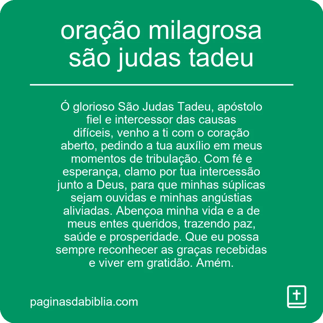 oração milagrosa são judas tadeu