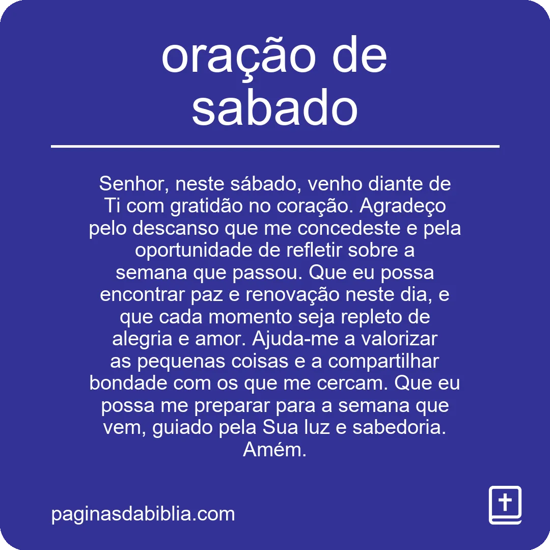 oração de sabado