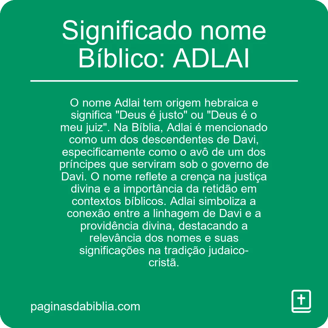 Significado nome Bíblico: ADLAI