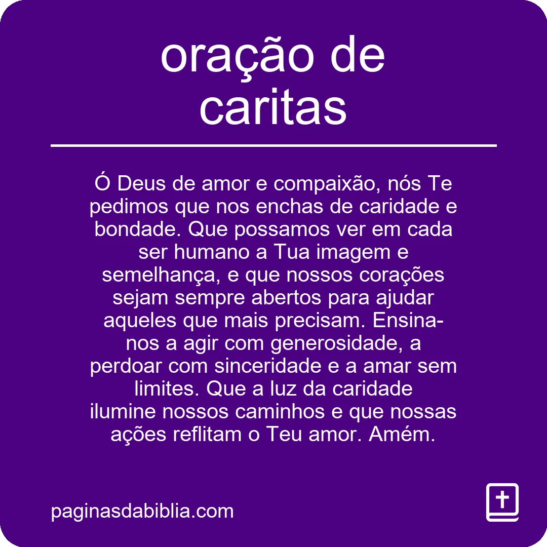 oração de caritas