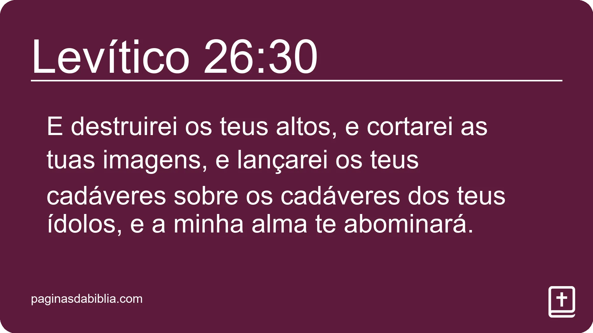 Levítico 26:30