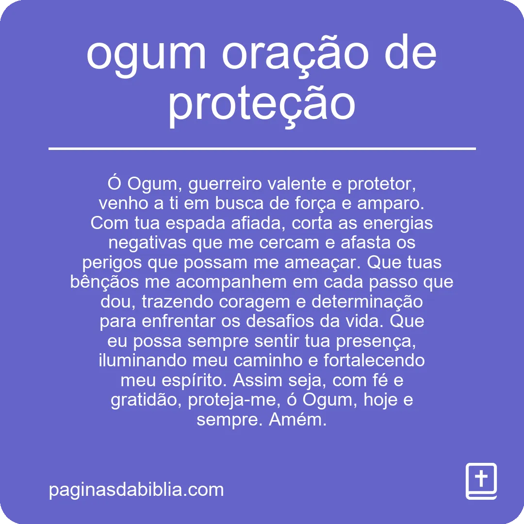 ogum oração de proteção