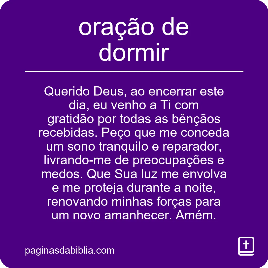 oração de dormir