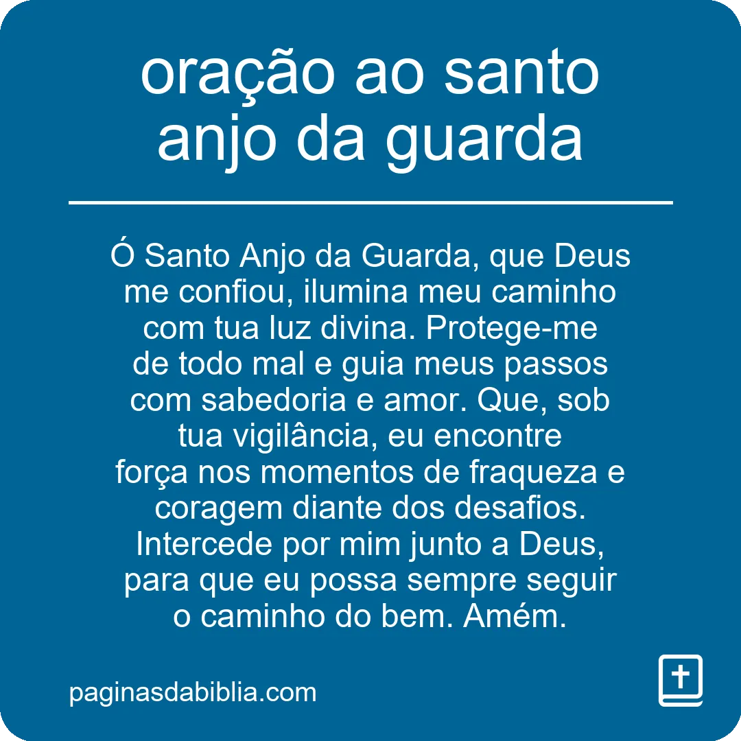 oração ao santo anjo da guarda