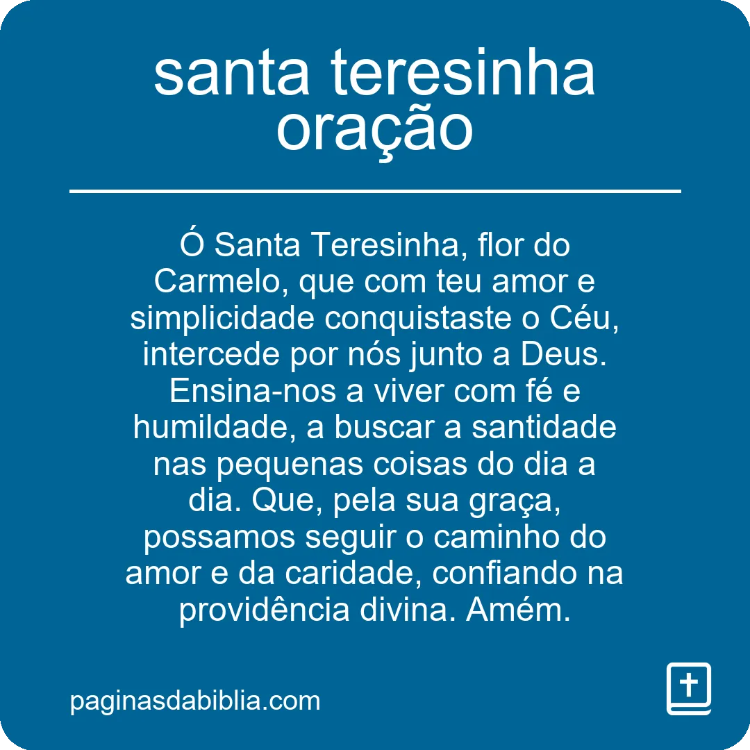 santa teresinha oração