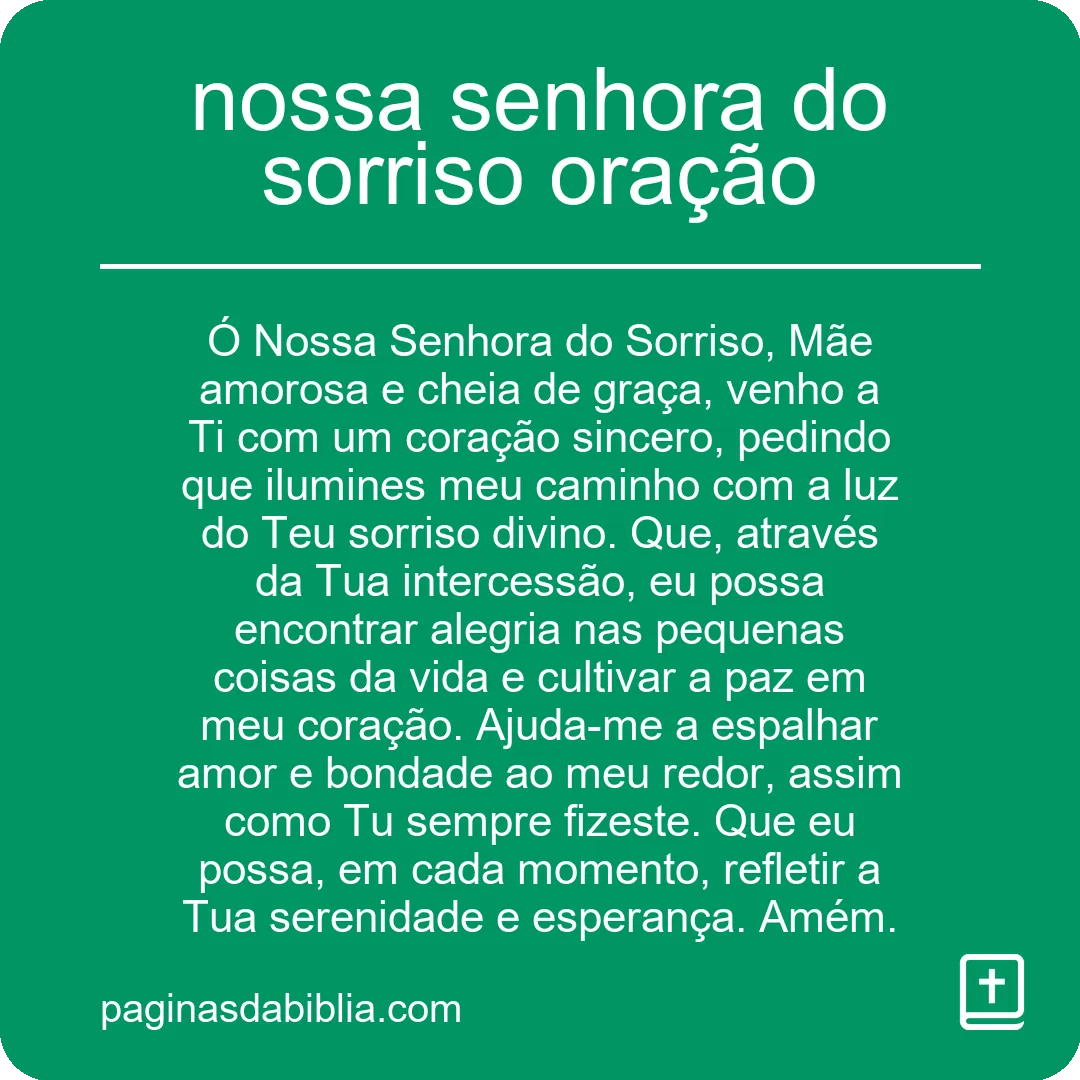 nossa senhora do sorriso oração