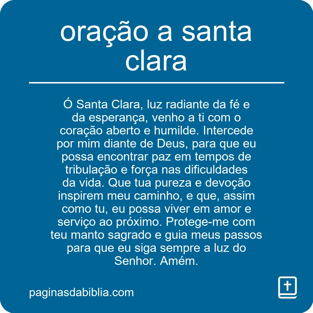 oração a santa clara