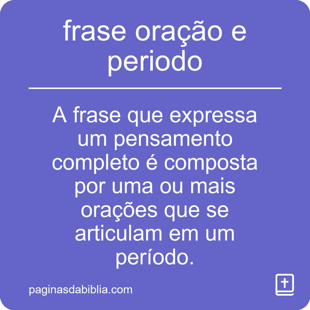 frase oração e periodo