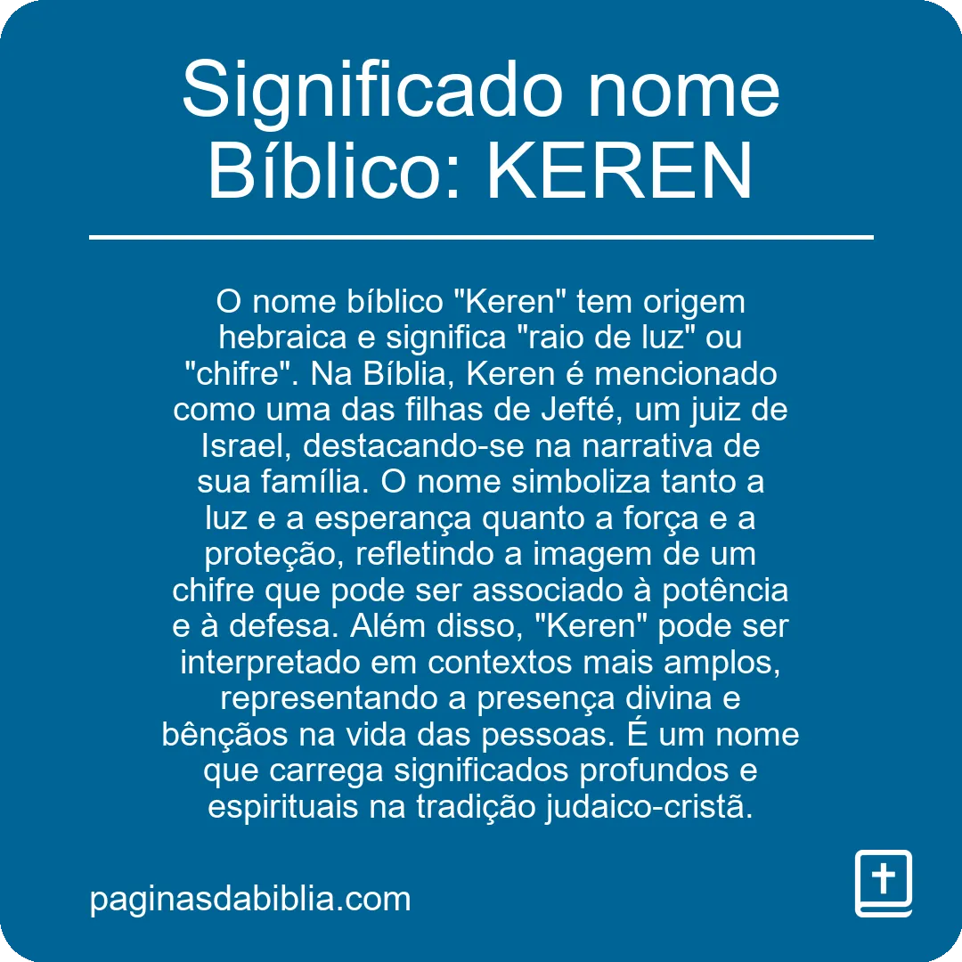 Significado nome Bíblico: KEREN