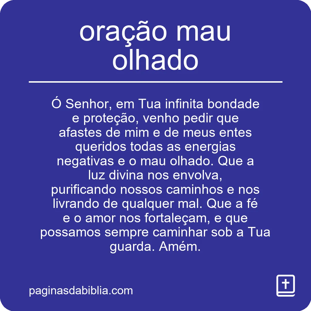 oração mau olhado