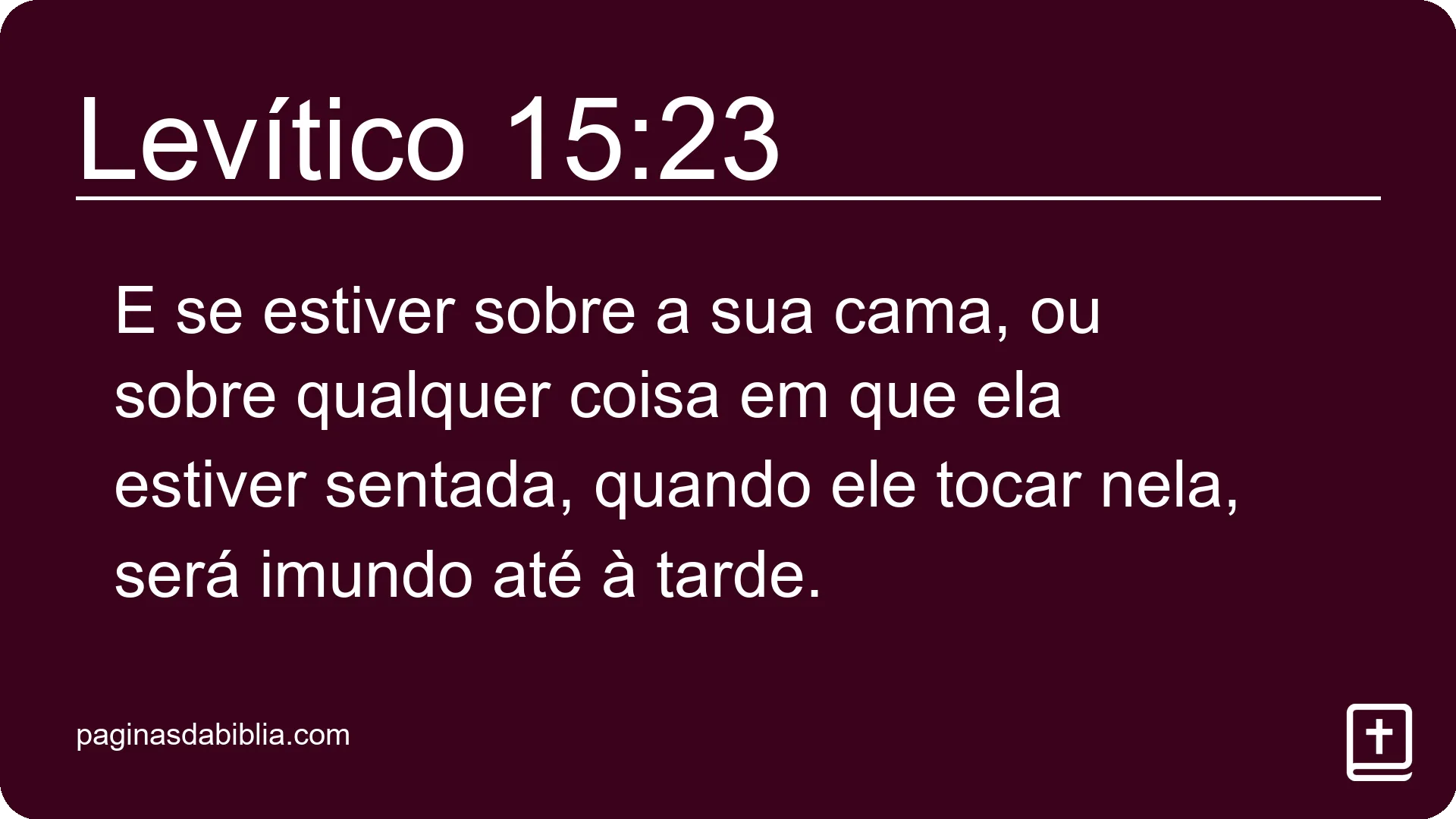 Levítico 15:23