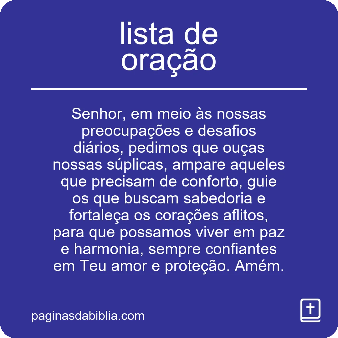 lista de oração