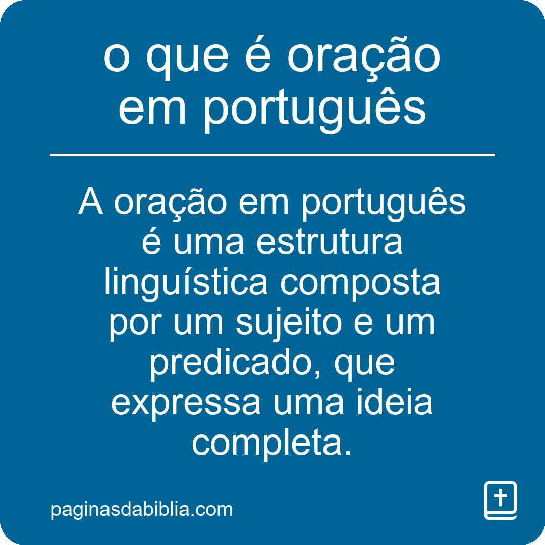 o que é oração em português