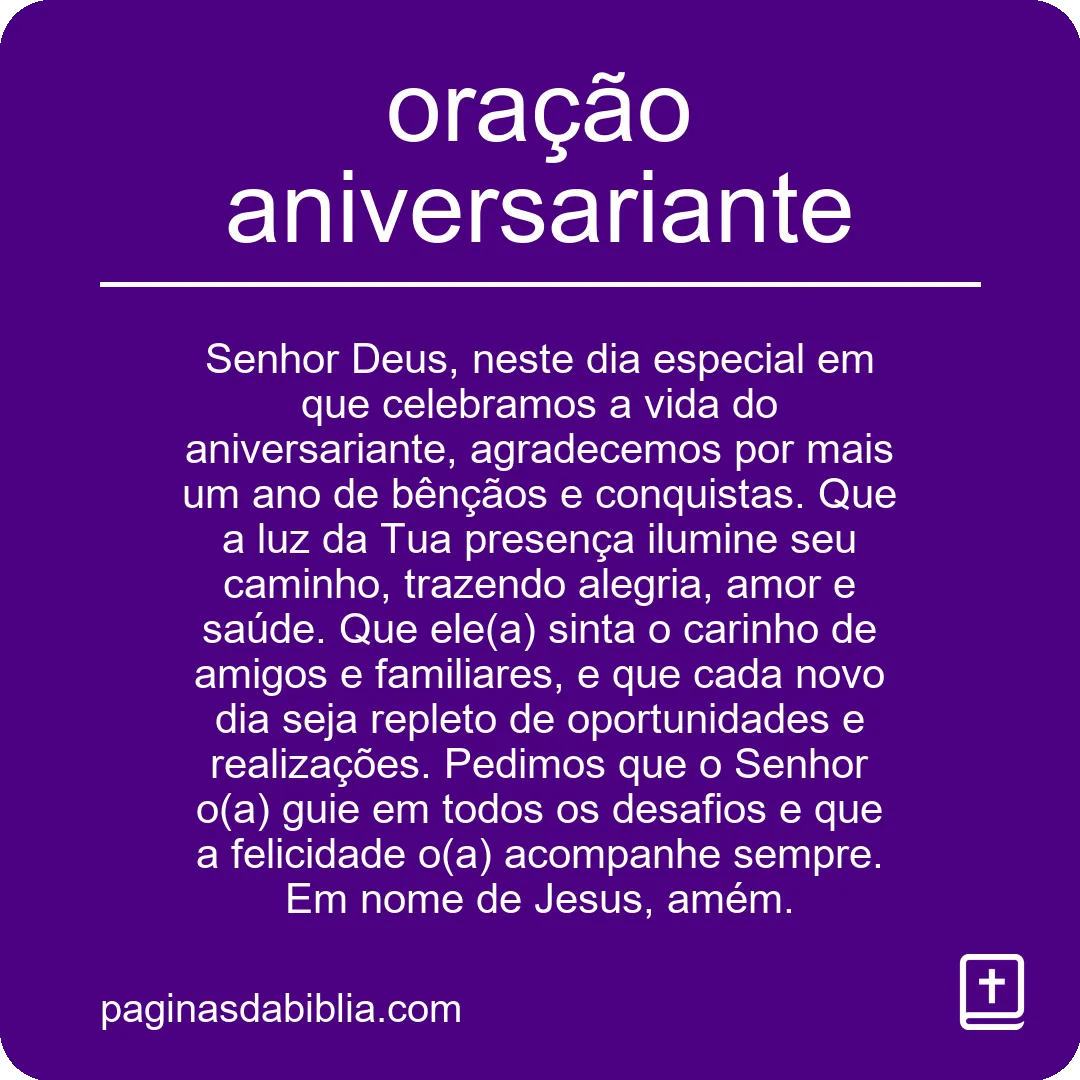 oração aniversariante