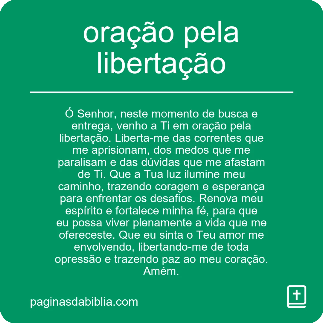 oração pela libertação