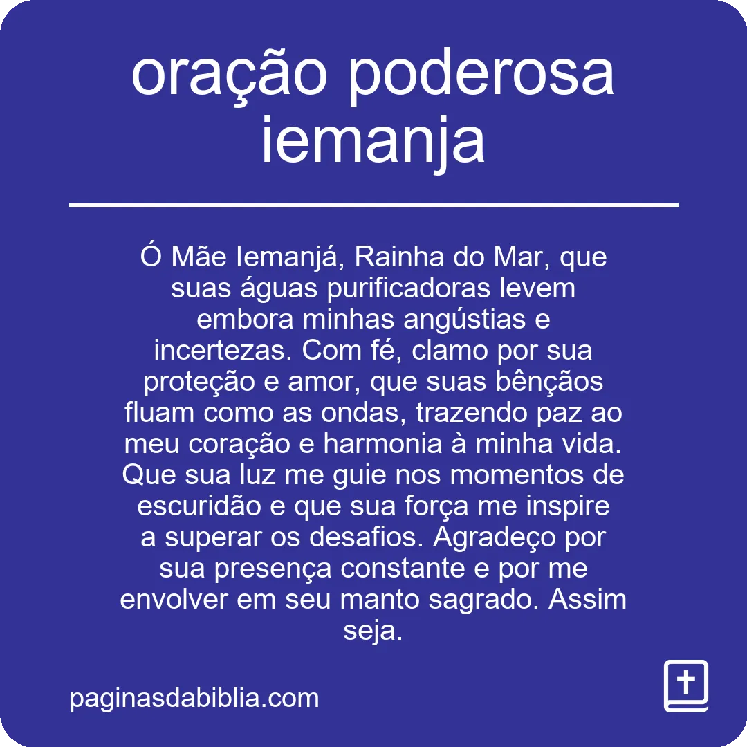 oração poderosa iemanja