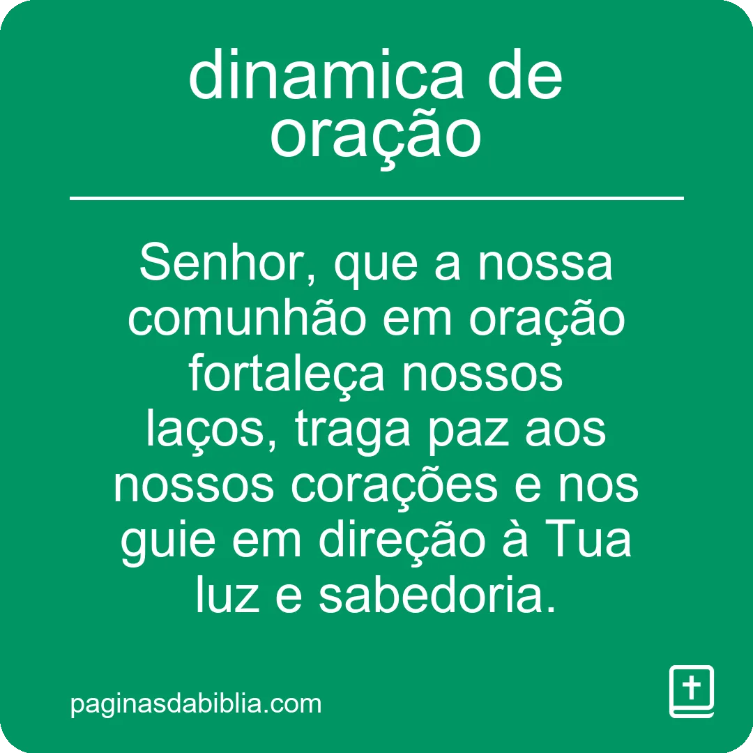 dinamica de oração