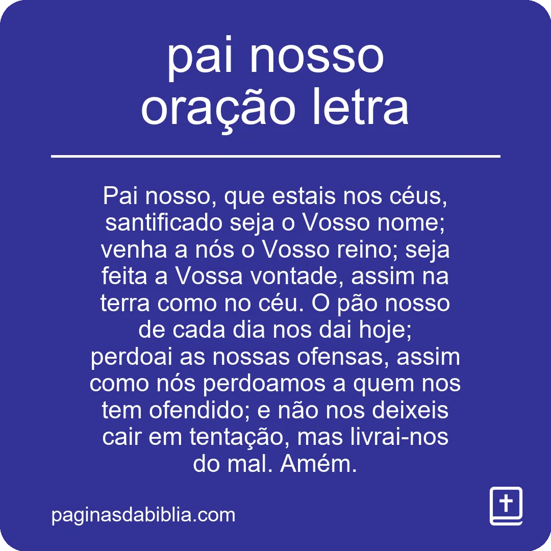 pai nosso oração letra