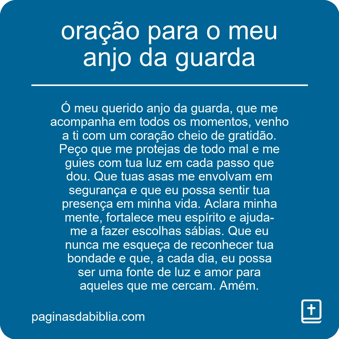 oração para o meu anjo da guarda