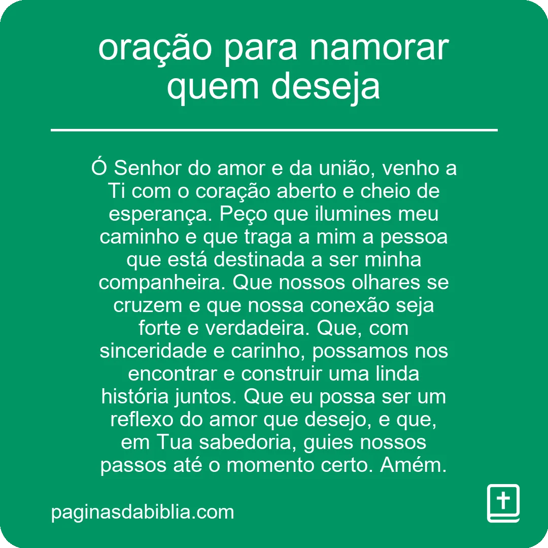 oração para namorar quem deseja