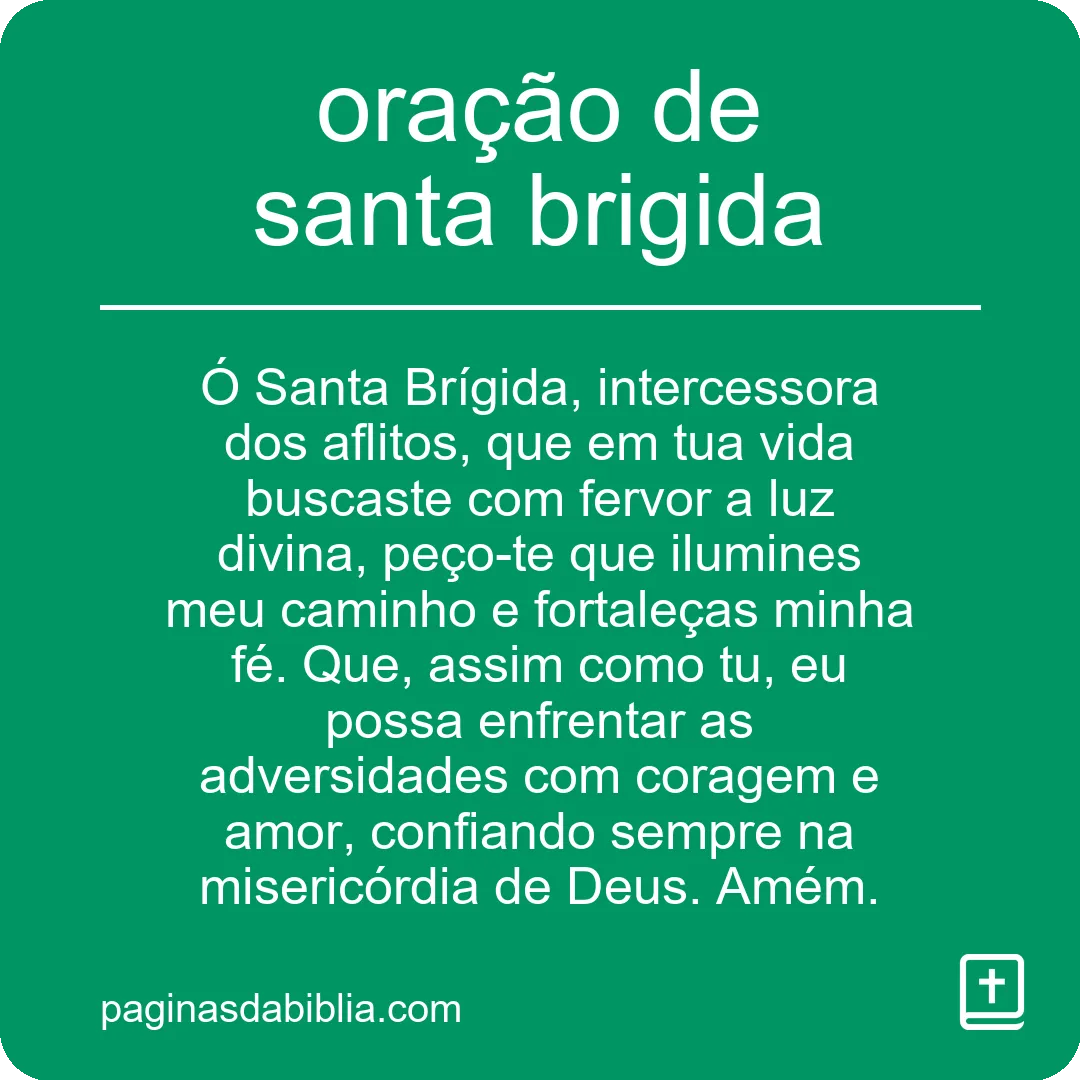 oração de santa brigida