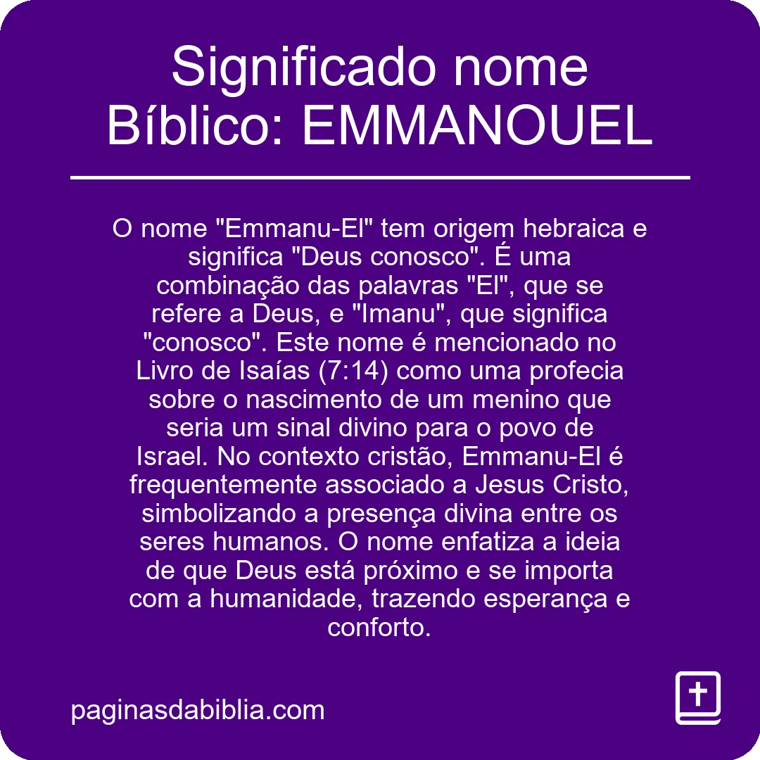 Significado nome Bíblico: EMMANOUEL