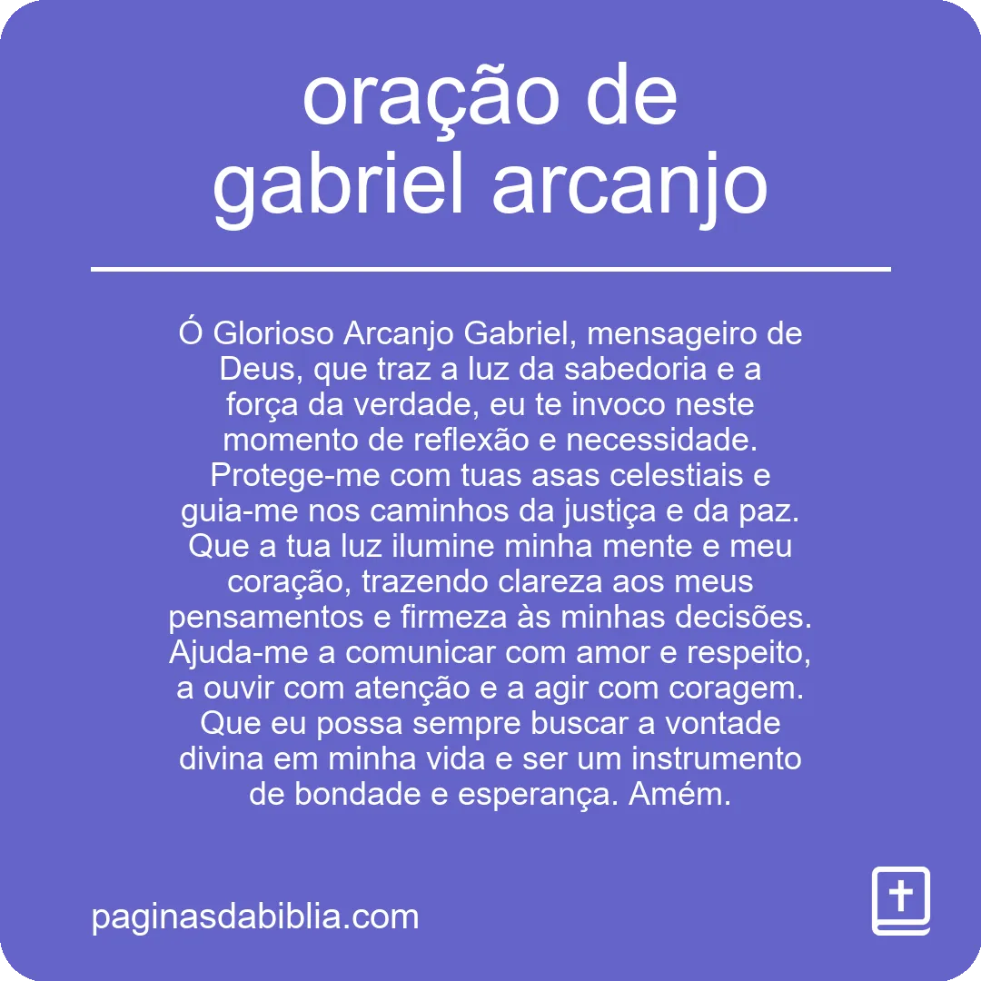 oração de gabriel arcanjo