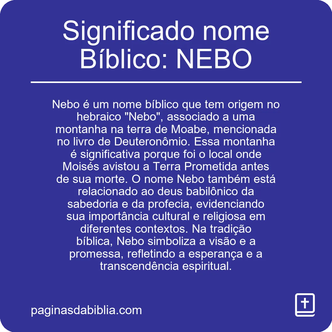 Significado nome Bíblico: NEBO