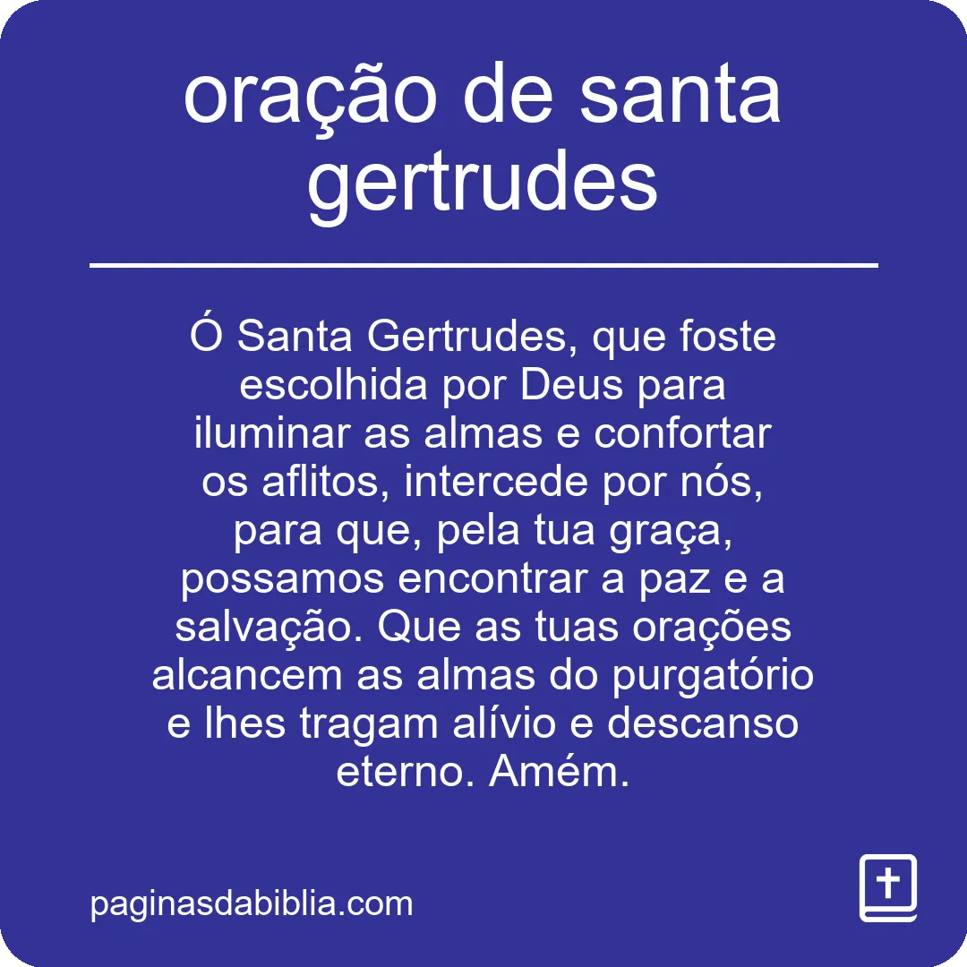 oração de santa gertrudes