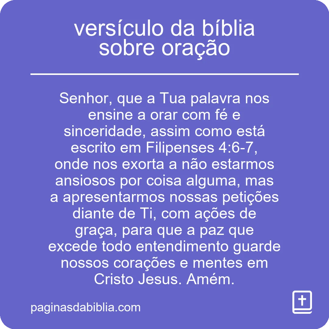 versículo da bíblia sobre oração