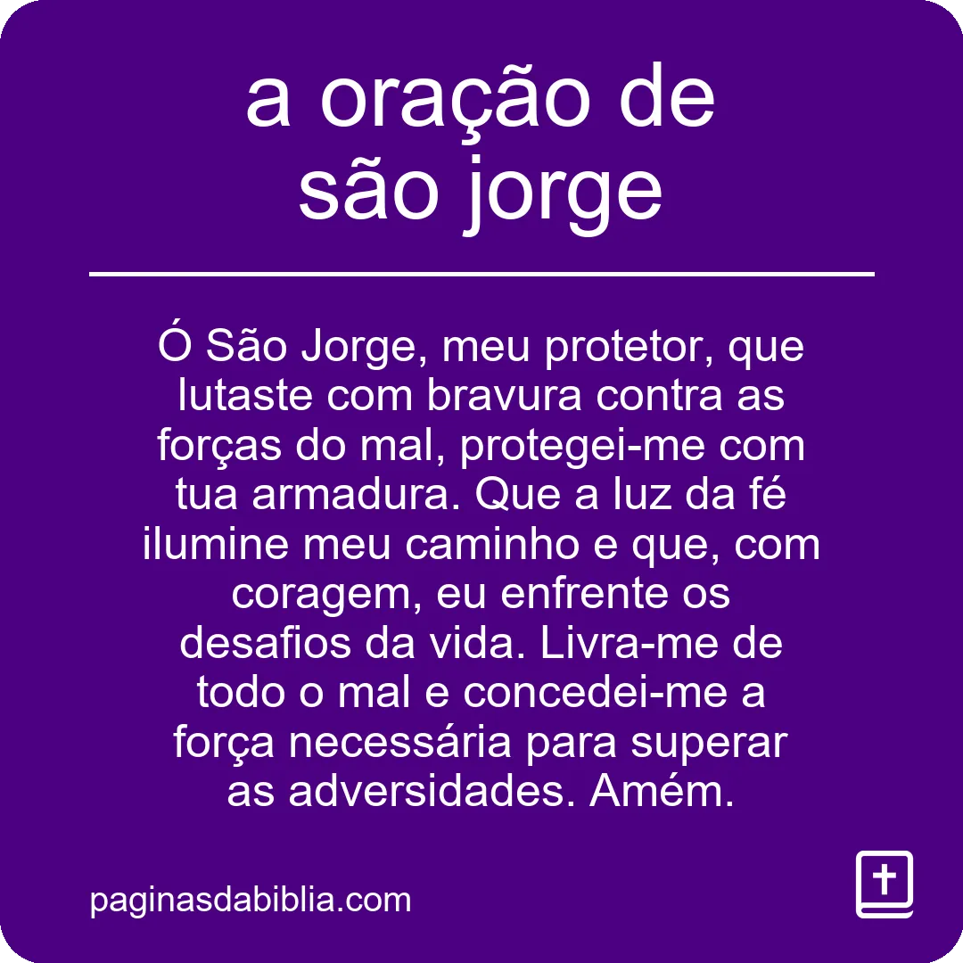 a oração de são jorge