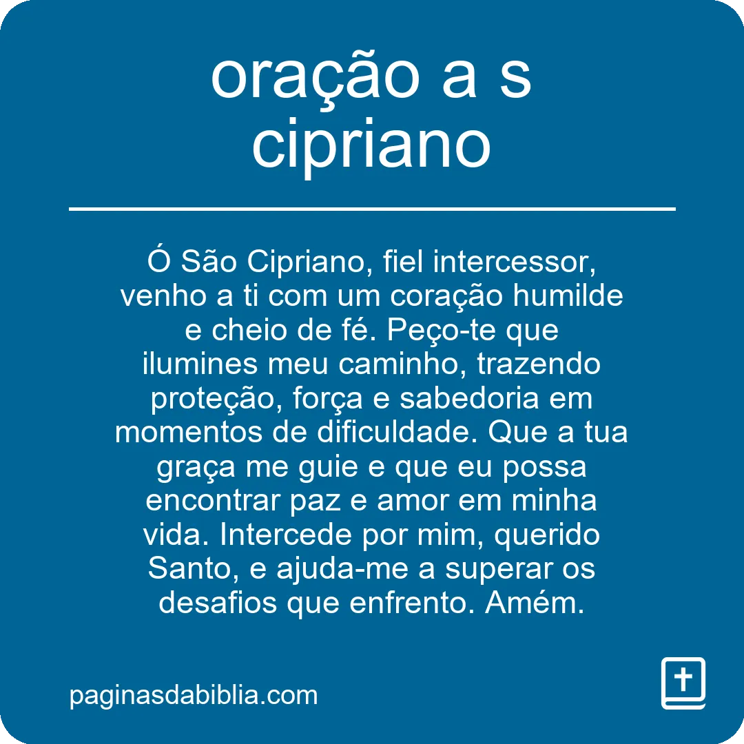 oração a s cipriano