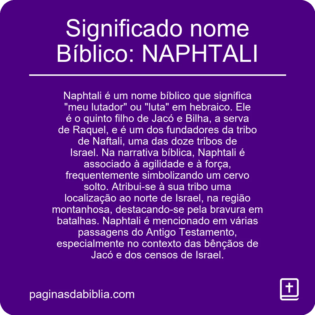 Significado nome Bíblico: NAPHTALI